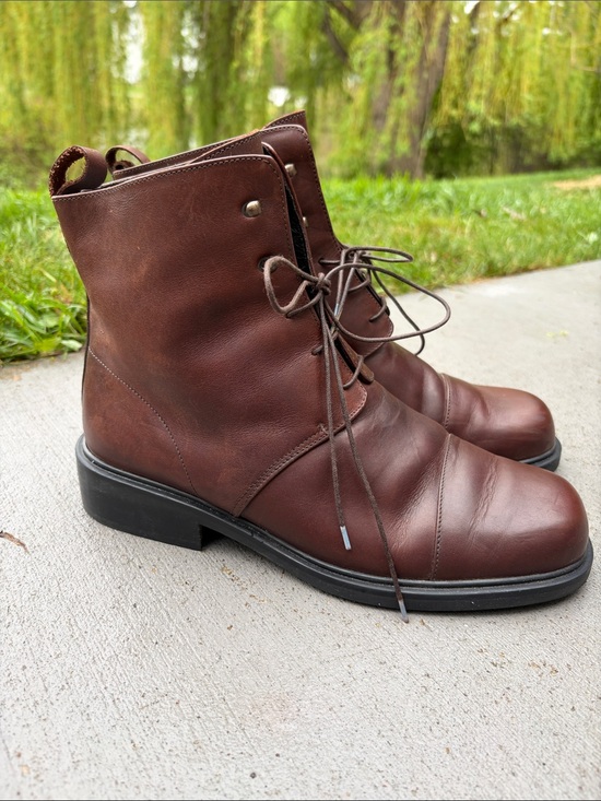 Eddie Bauer Shoes - 100% Italian Leather Mocha Brown Lace-Up Boots